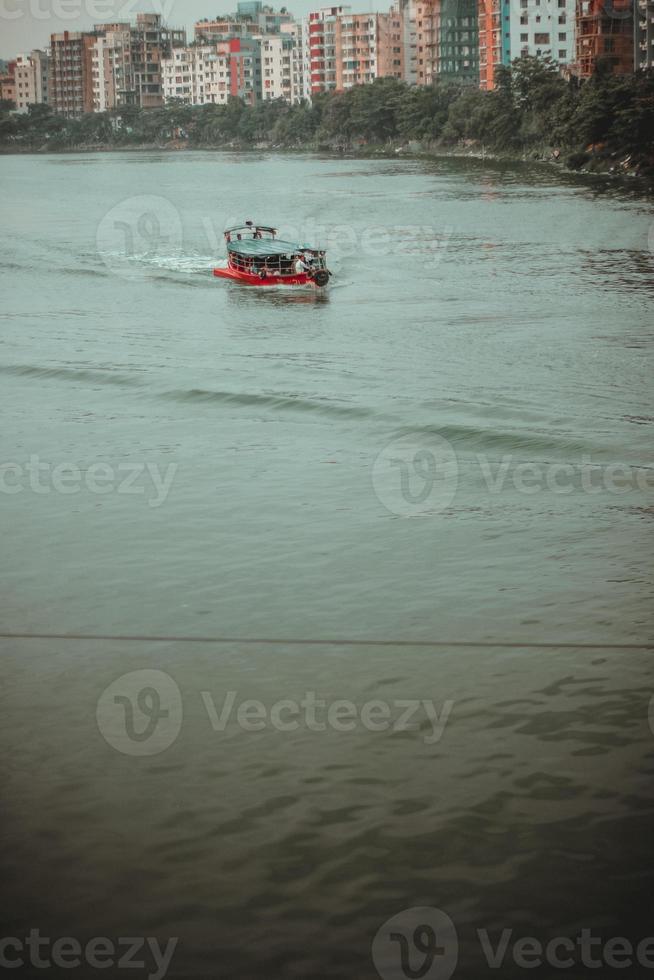 The beautiful boat on the river photo