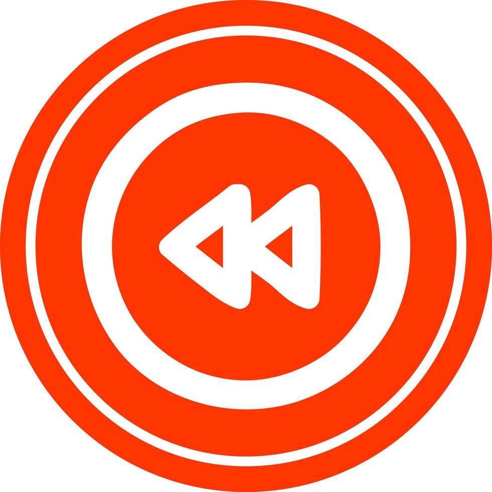 rewind button circular icon vector