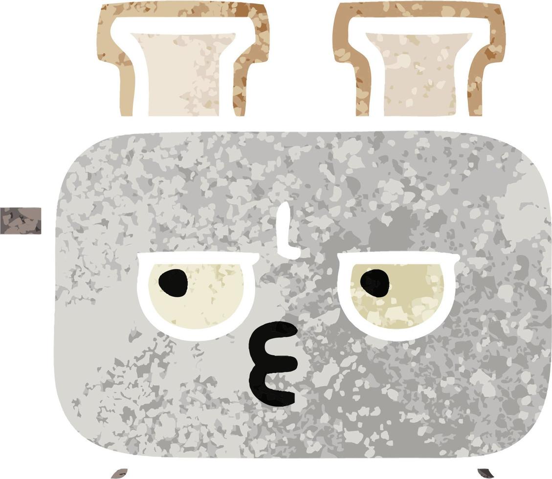 retro illustration style cartoon of a toaster vector