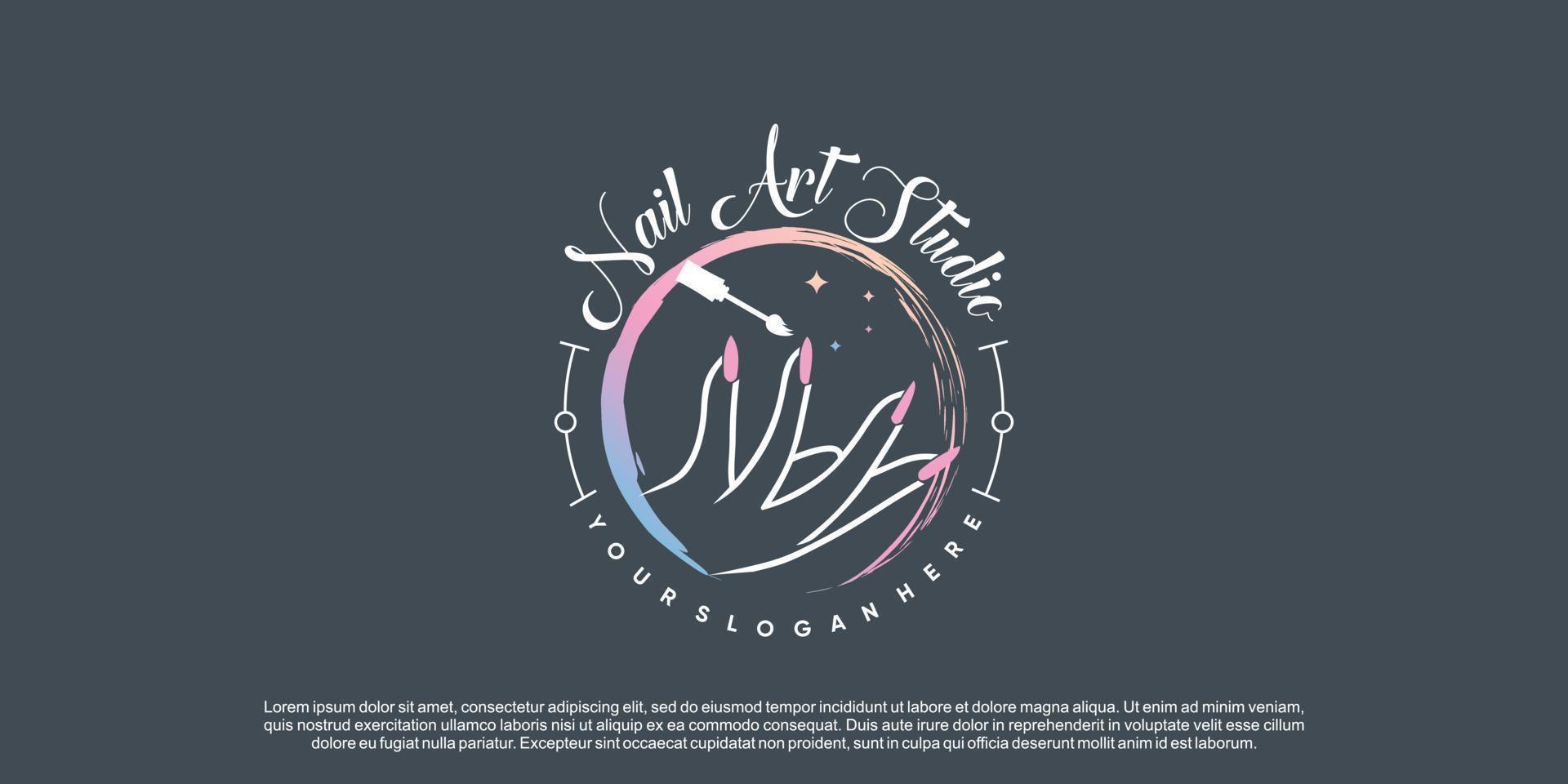 Nail logo design vector for beauty or lifestyle with unique concept