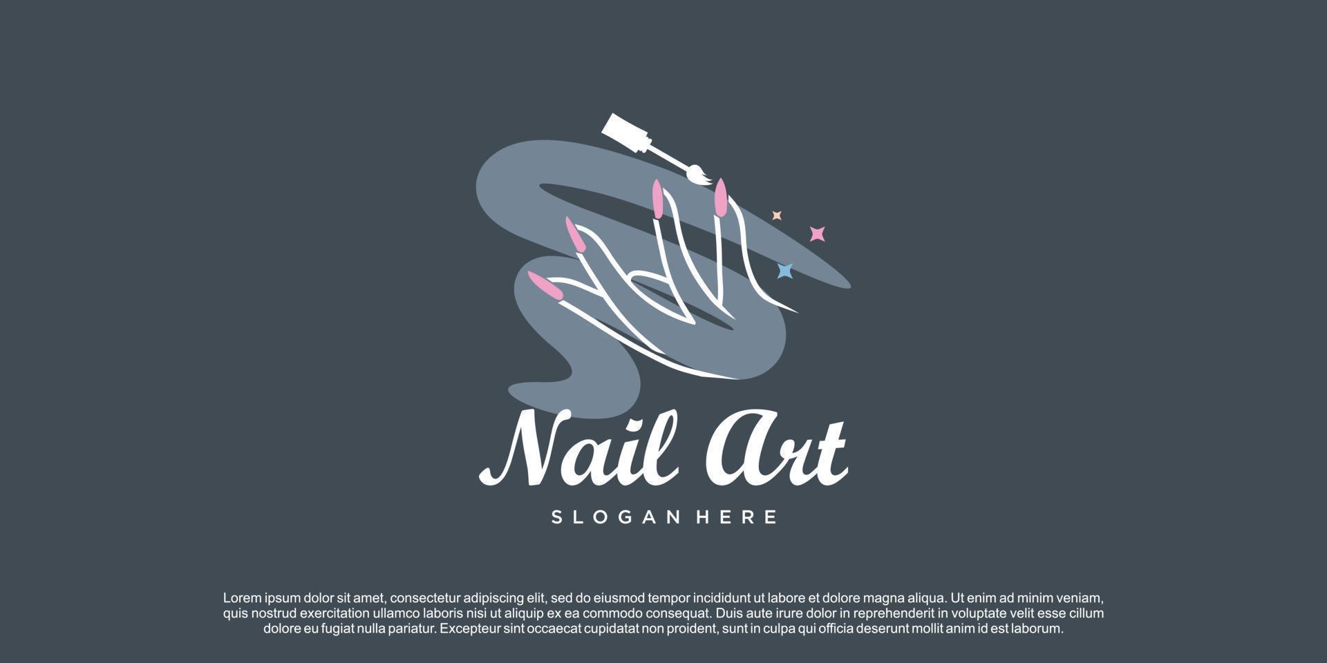 Nail logo design vector for beauty or lifestyle with unique concept