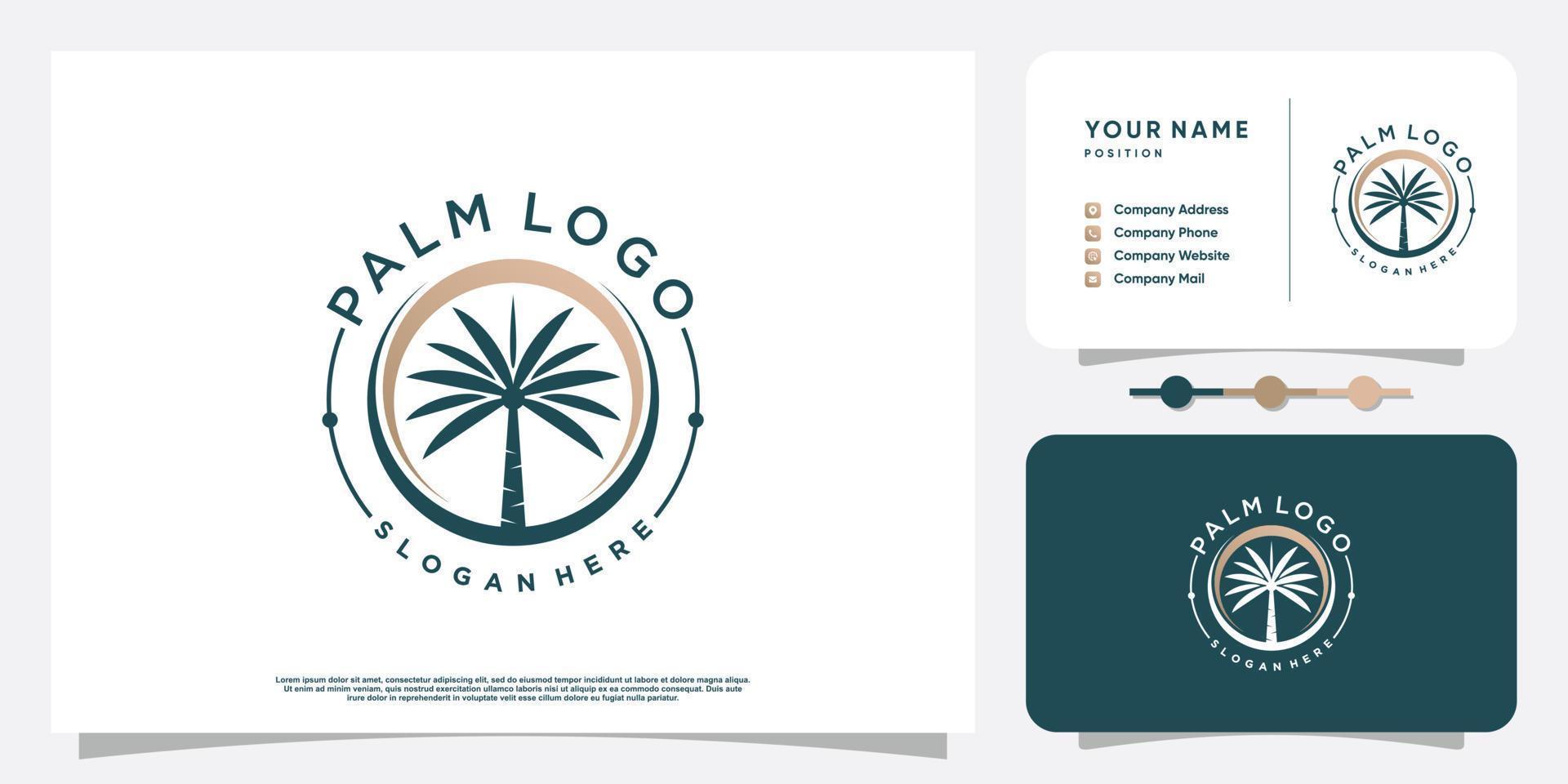 vector de diseño de logotipo de palma con concepto creativo simple y único