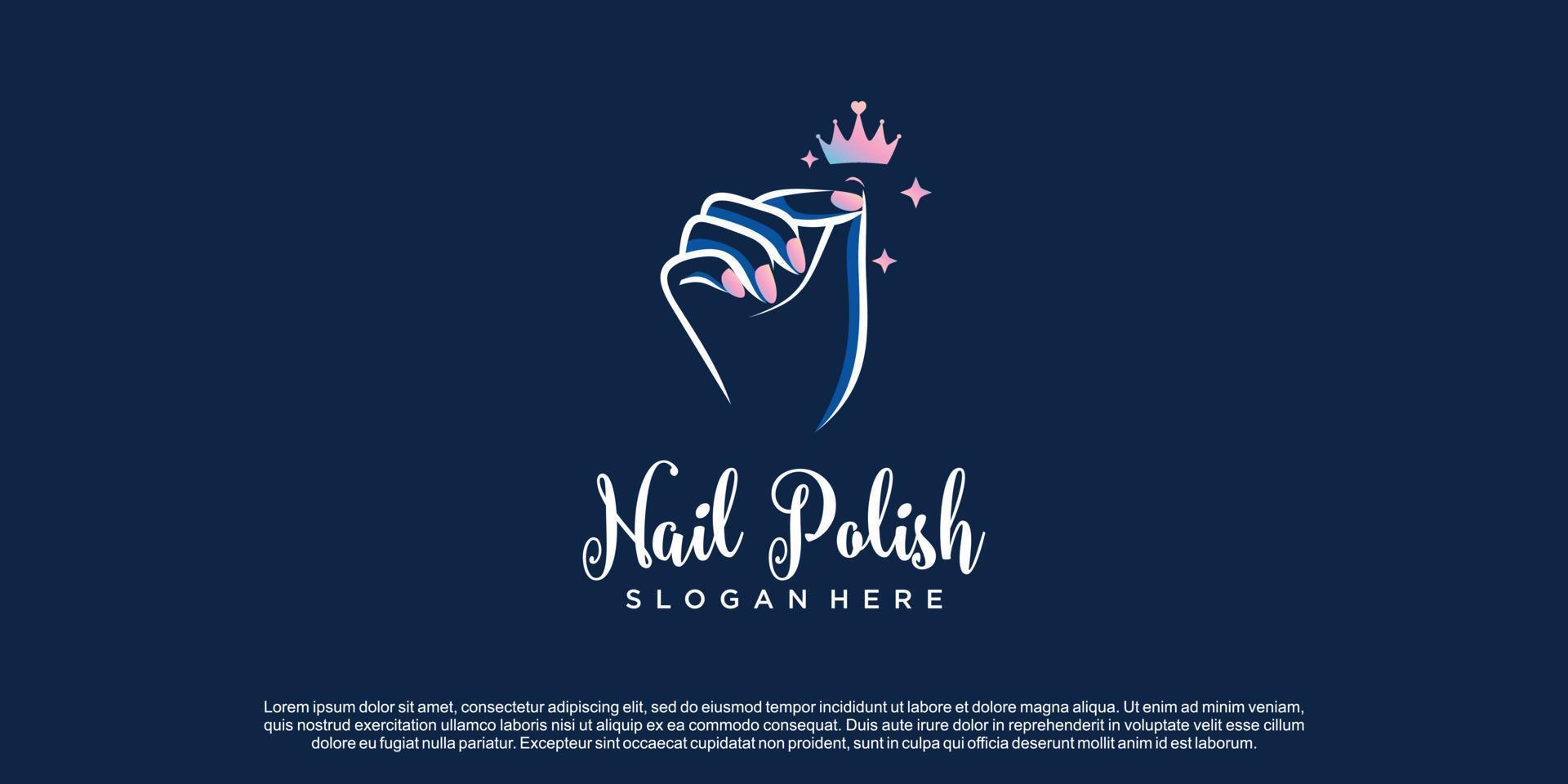 Nail logo design vector for beauty or lifestyle with unique concept