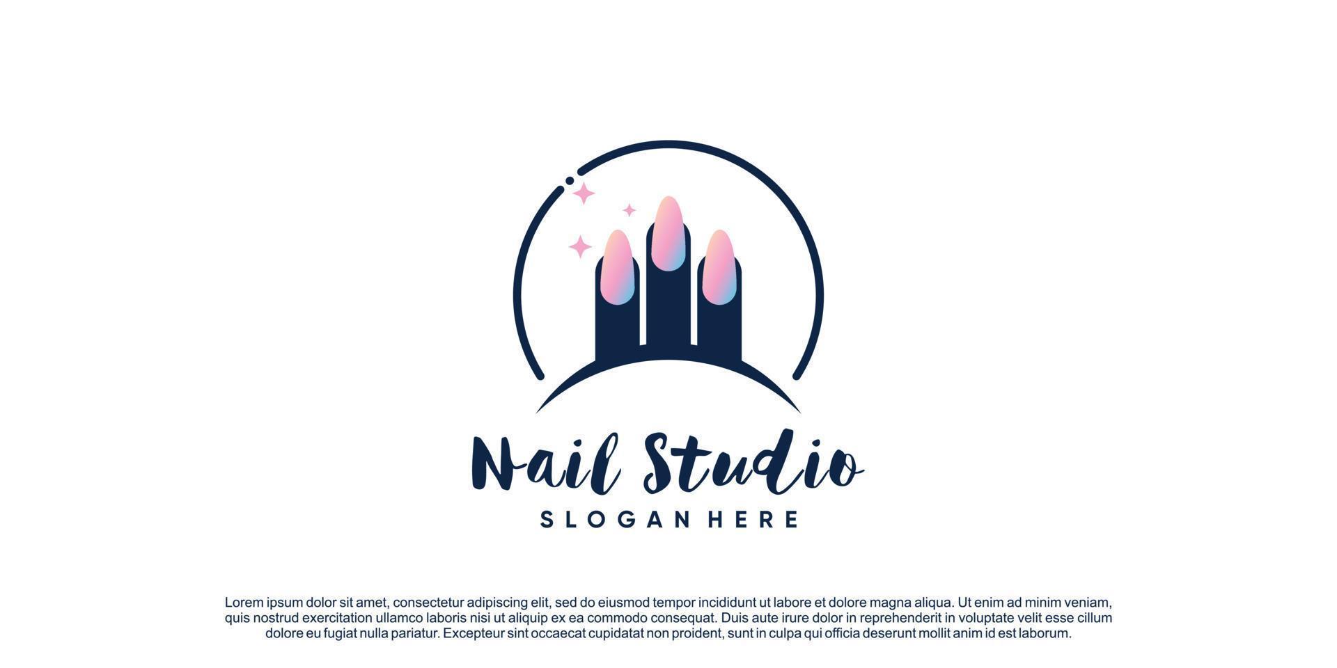 Nail logo design vector for beauty or lifestyle with unique concept