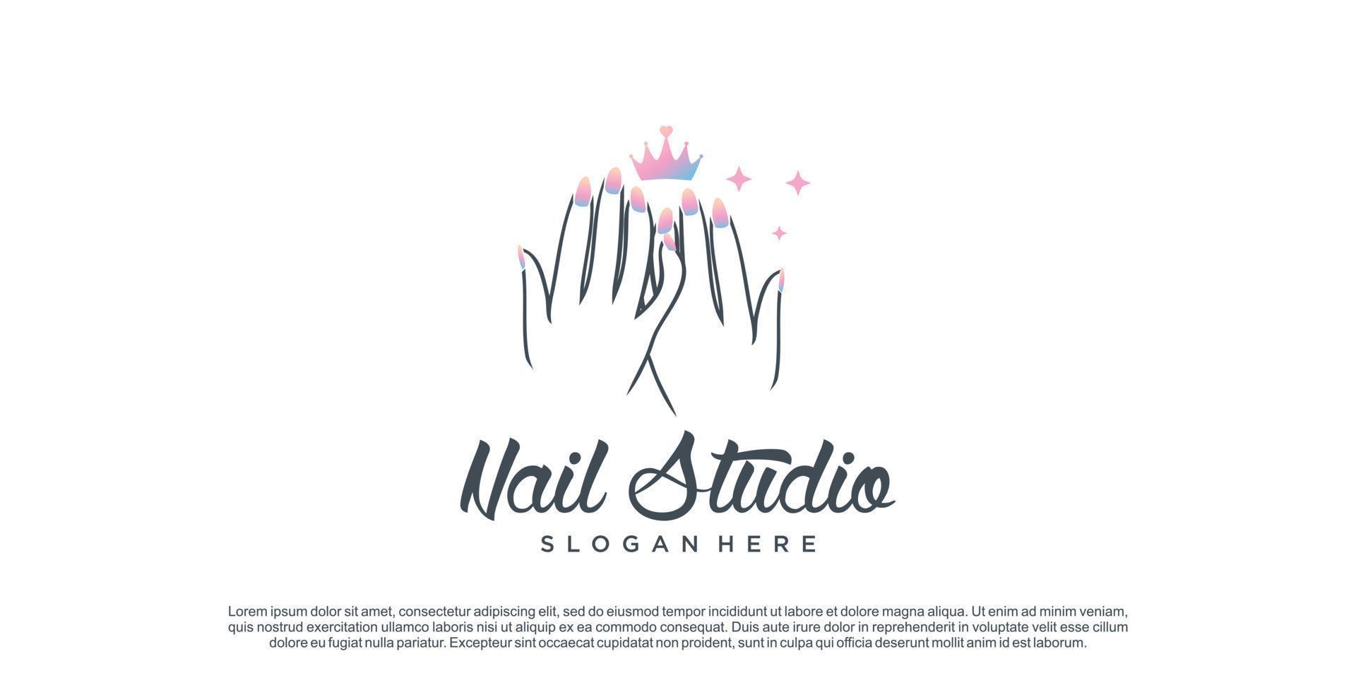 Nail logo design vector for beauty or lifestyle with unique concept