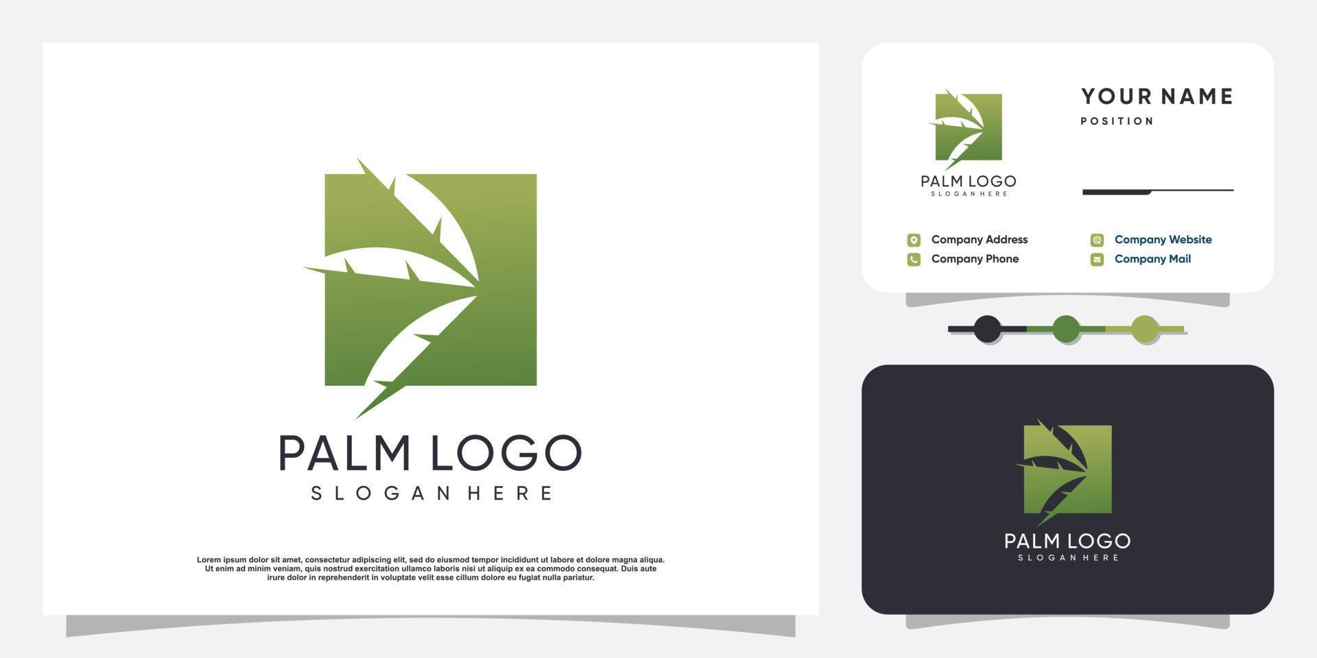 vector de diseño de logotipo de palma con concepto creativo simple y único