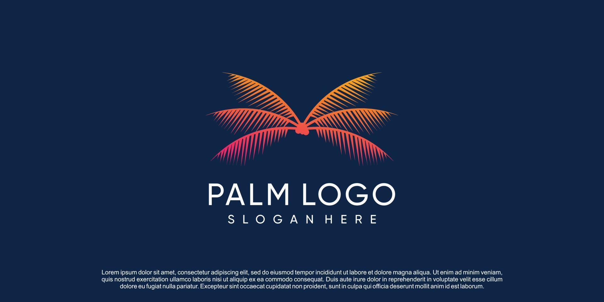 vector de diseño de logotipo de palma con concepto creativo simple y único