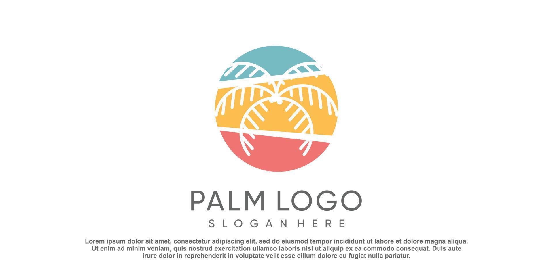 vector de diseño de logotipo de palma con concepto creativo simple y único