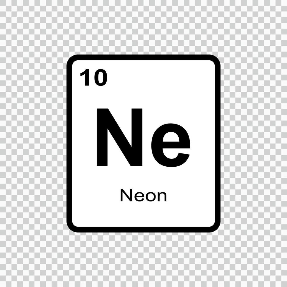 chemical element Neon . Vector illustration