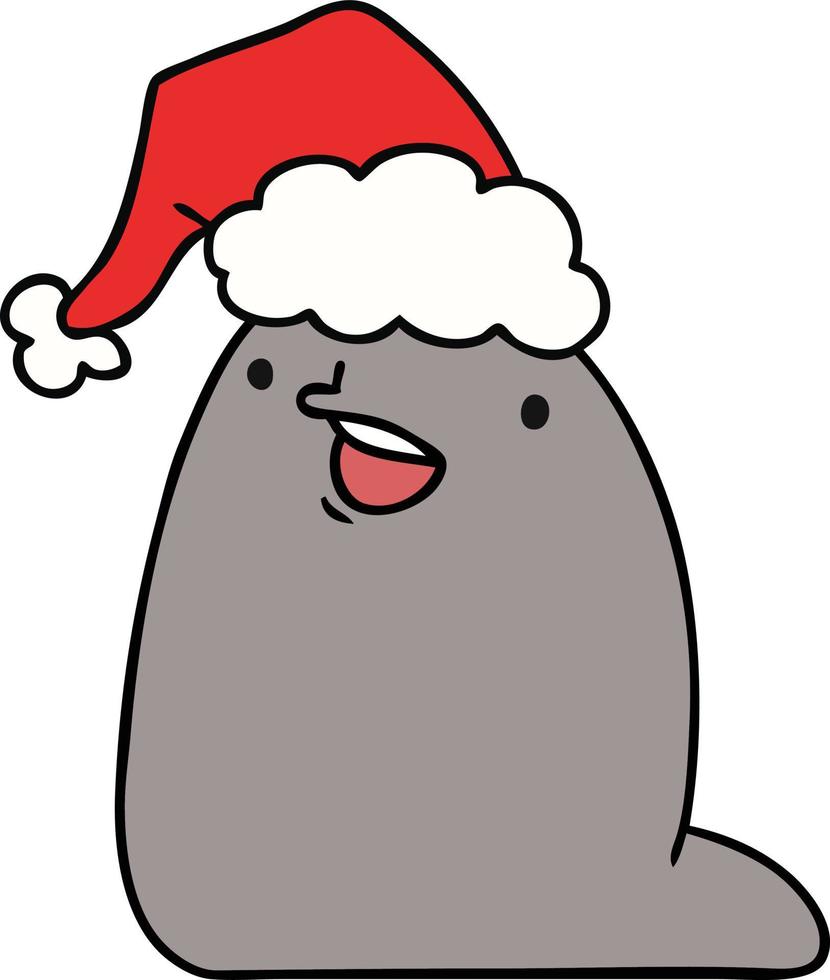 christmas cartoon of kawaii slug vector