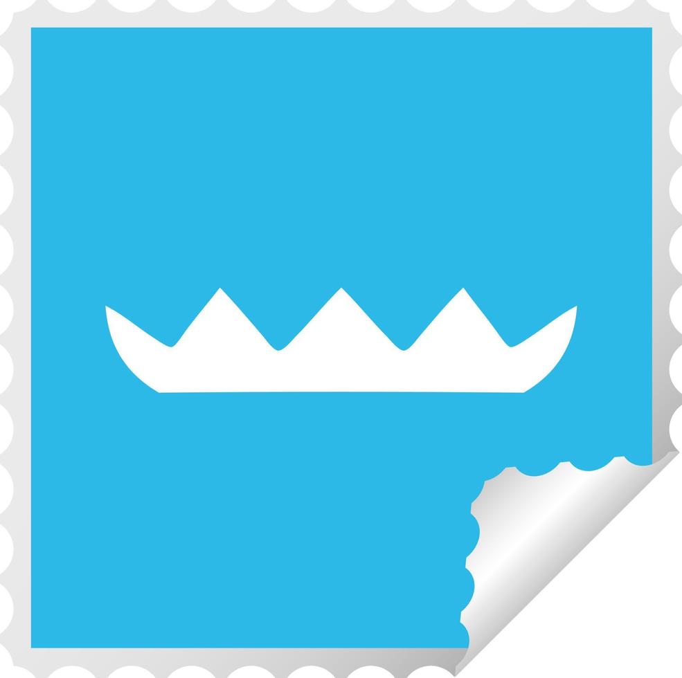 square peeling sticker cartoon lilly pad vector