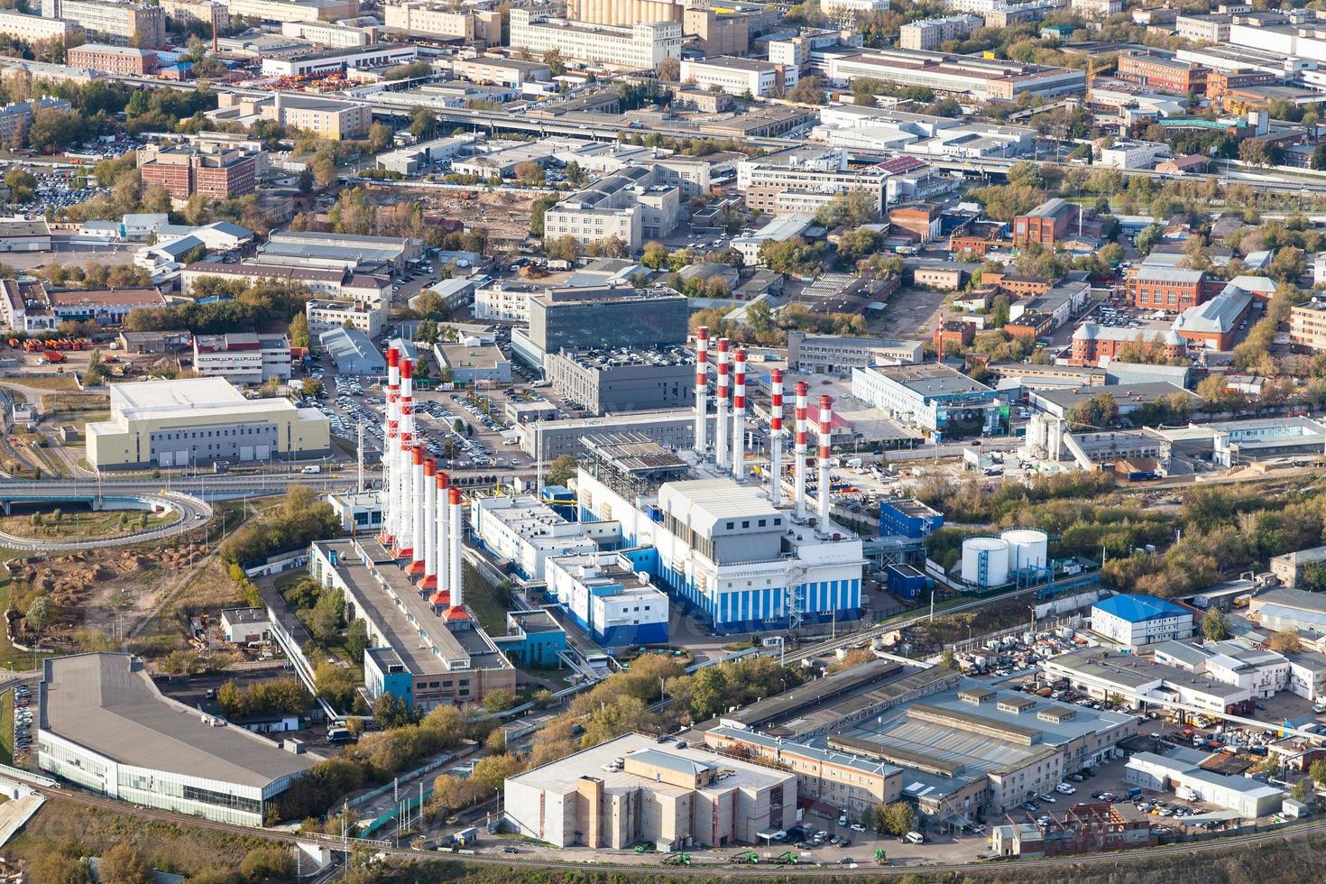 above view of thermal power plant in Moscow city photo