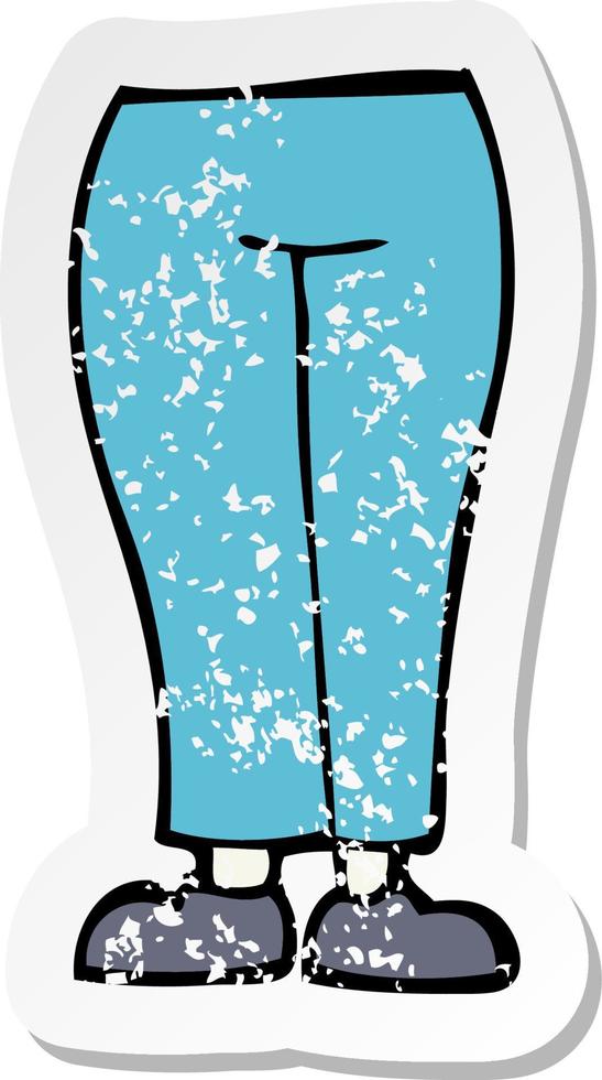 retro distressed sticker of a cartoon legs vector