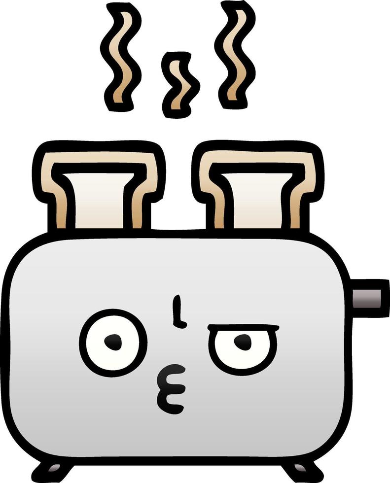 gradient shaded cartoon of a toaster vector