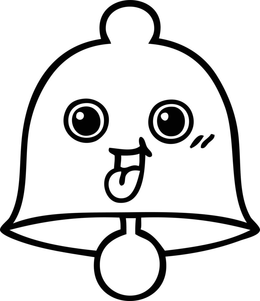 line drawing cartoon bell vector