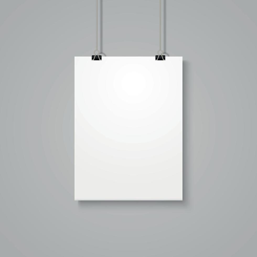 White poster mockup vector