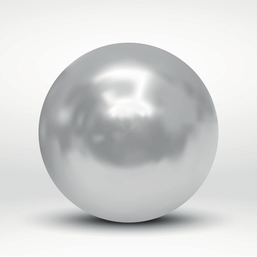 bola de plata sobre fondo blanco vector