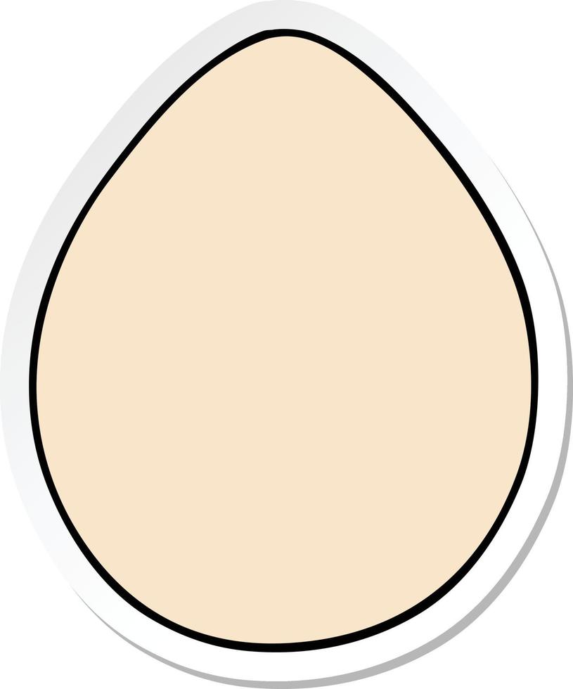 sticker of a quirky hand drawn cartoon egg vector
