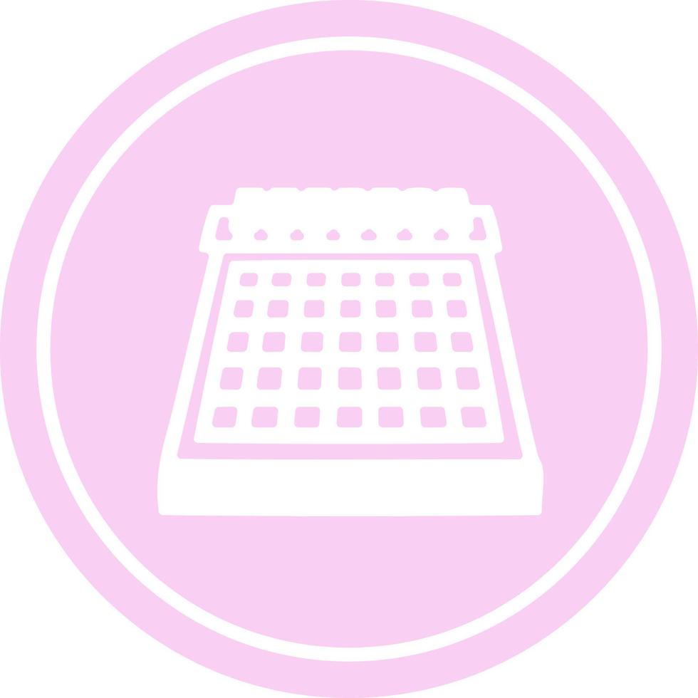 monthly calendar circular icon vector