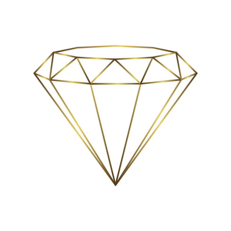 Luxury gold diamond isolated. Vector line logo for your design