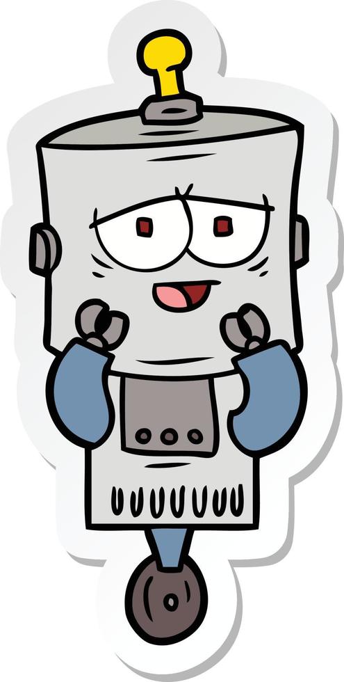 sticker of a cartoon robot vector