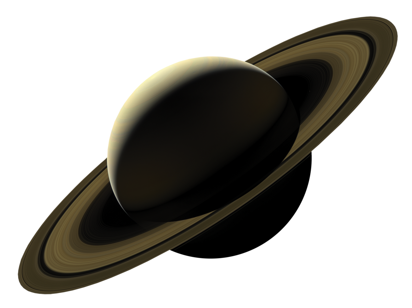 saturn auf weltraumhintergrund. elemente dieses bildes, bereitgestellt von der nasa. png