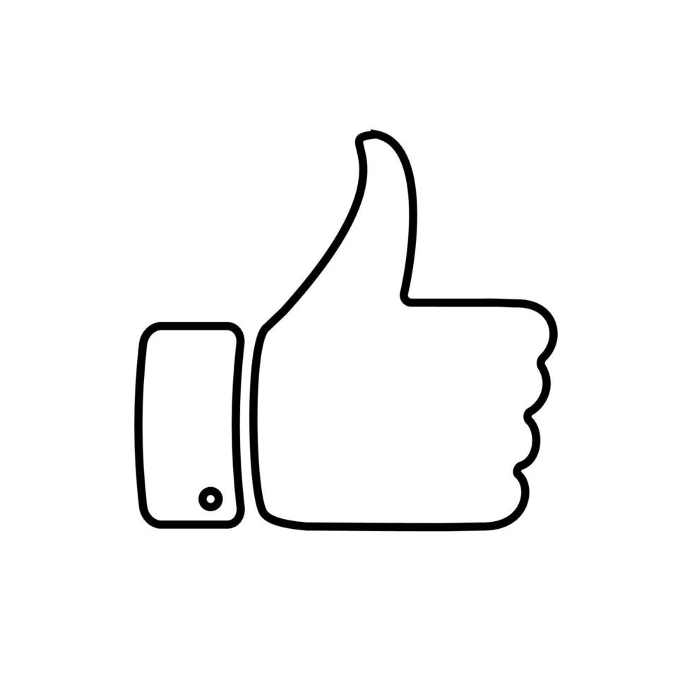 hand with thumb up and like con for your design vector