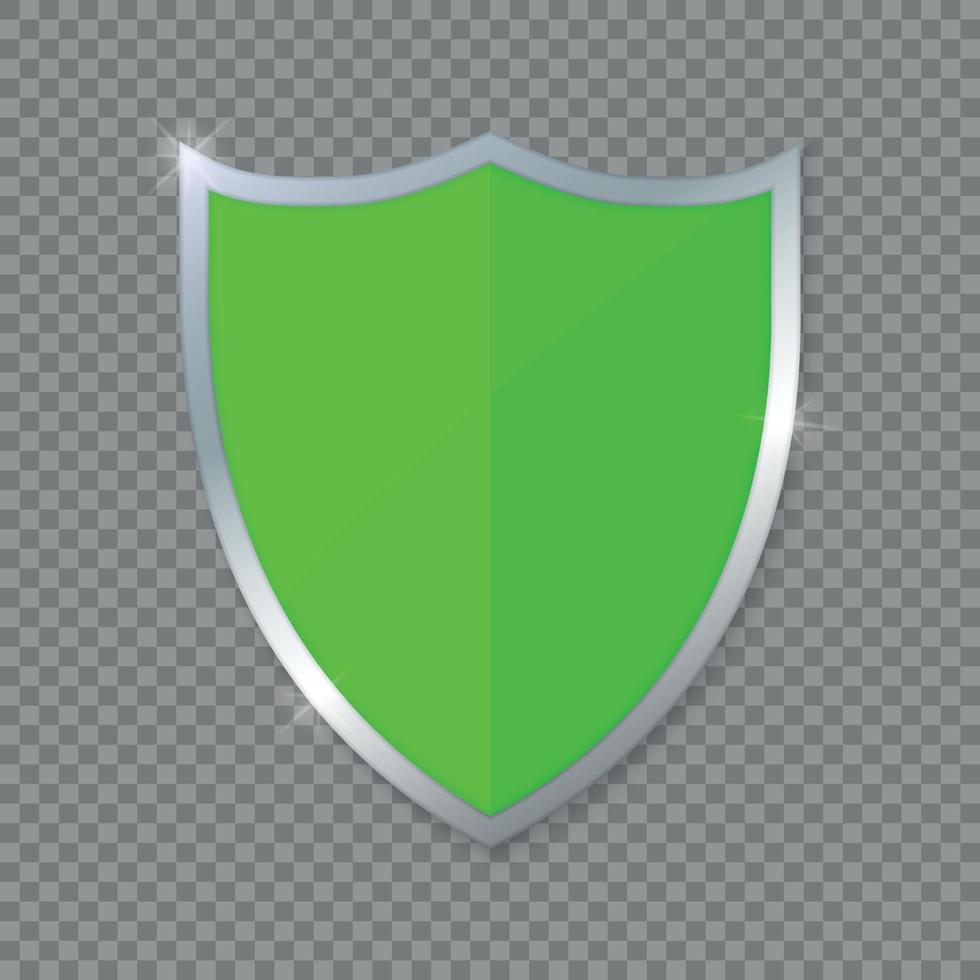 green shield. vector illustration . Vector