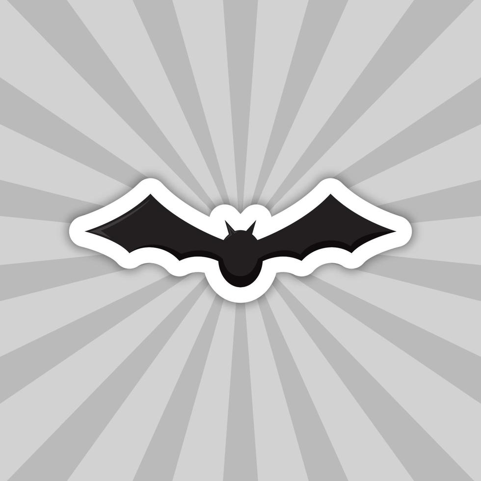 Note sticker with Bat, vector