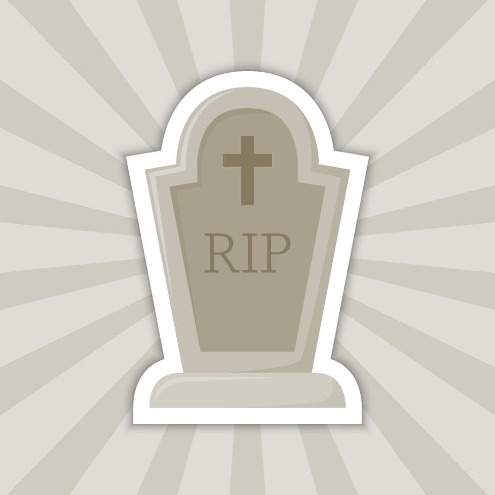 Note sticker with Tombstone, vector