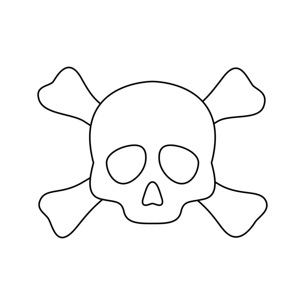 Coloring page with Skull and Crossbones for kids vector