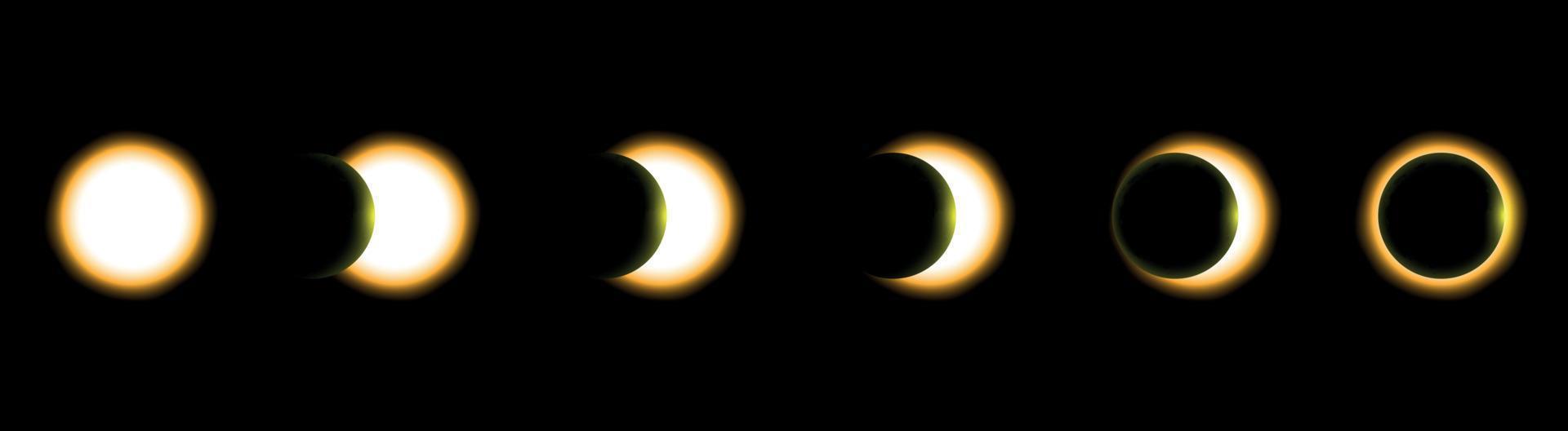 total solar eclipse, eclipse of the sun vector