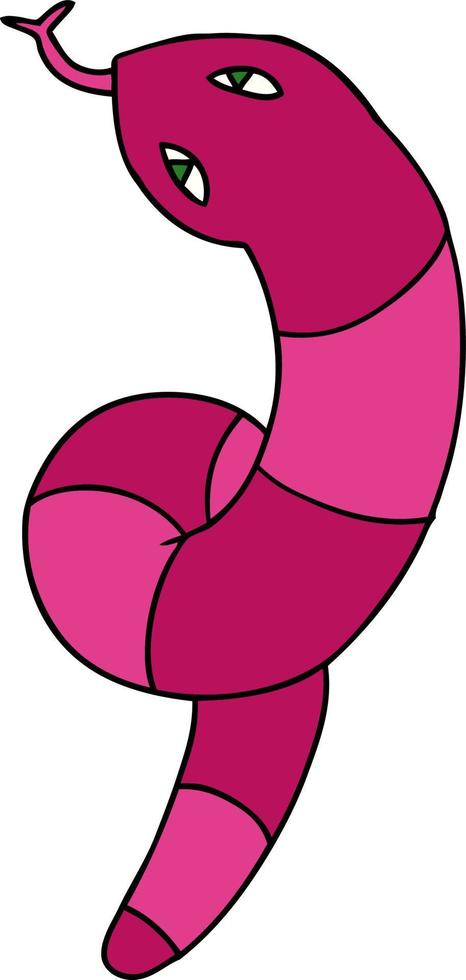 cartoon of a long snake vector