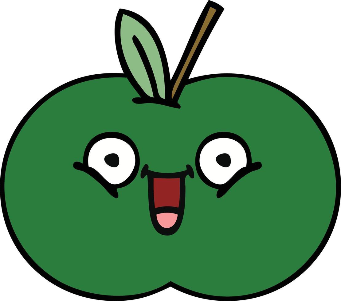 manzana jugosa de dibujos animados lindo vector