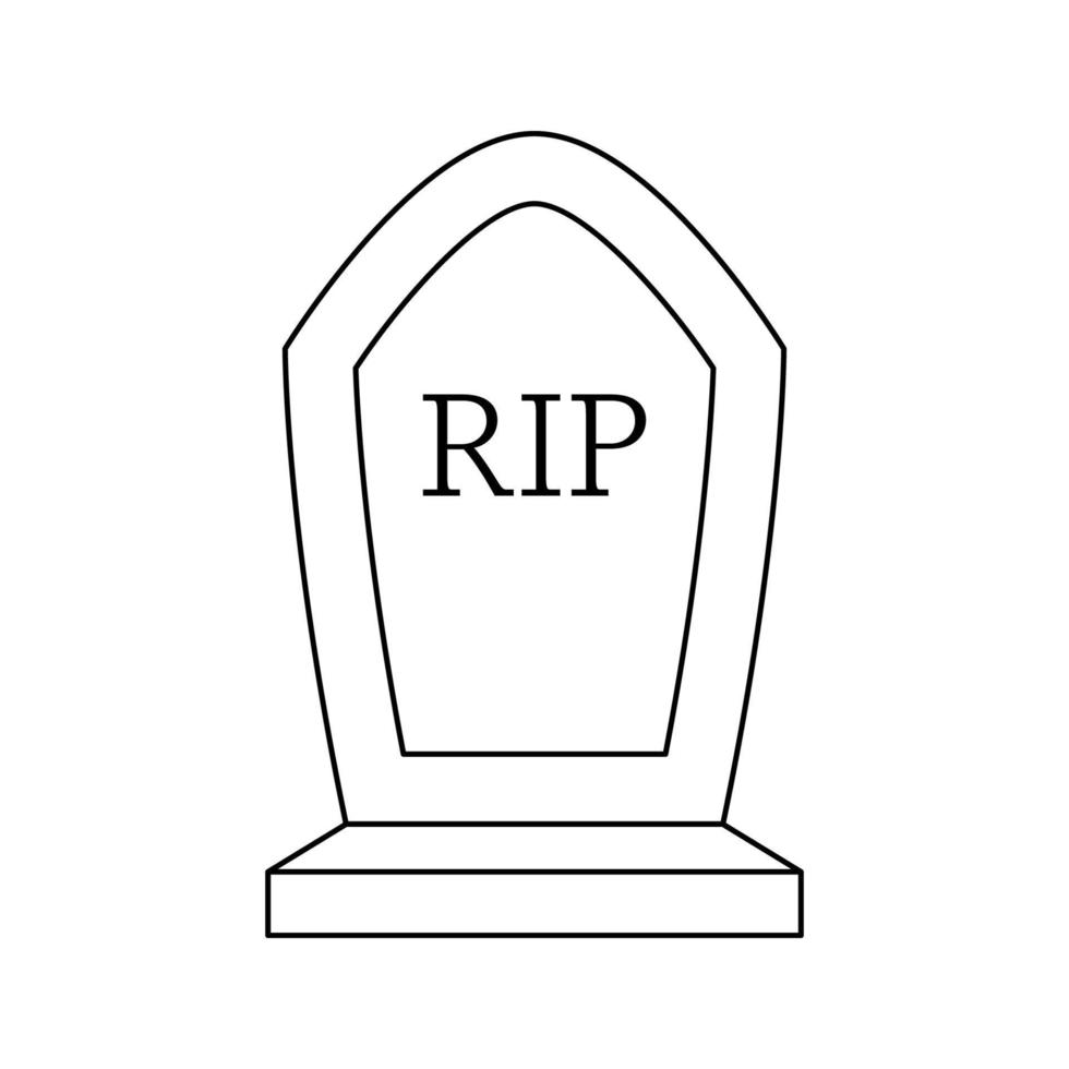 Coloring page with Tombstone for kids vector