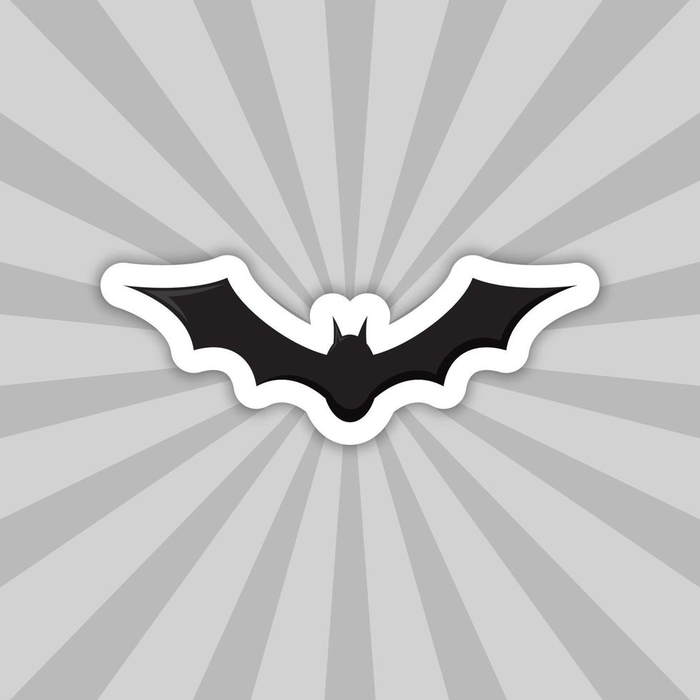 Note sticker with Bat, vector