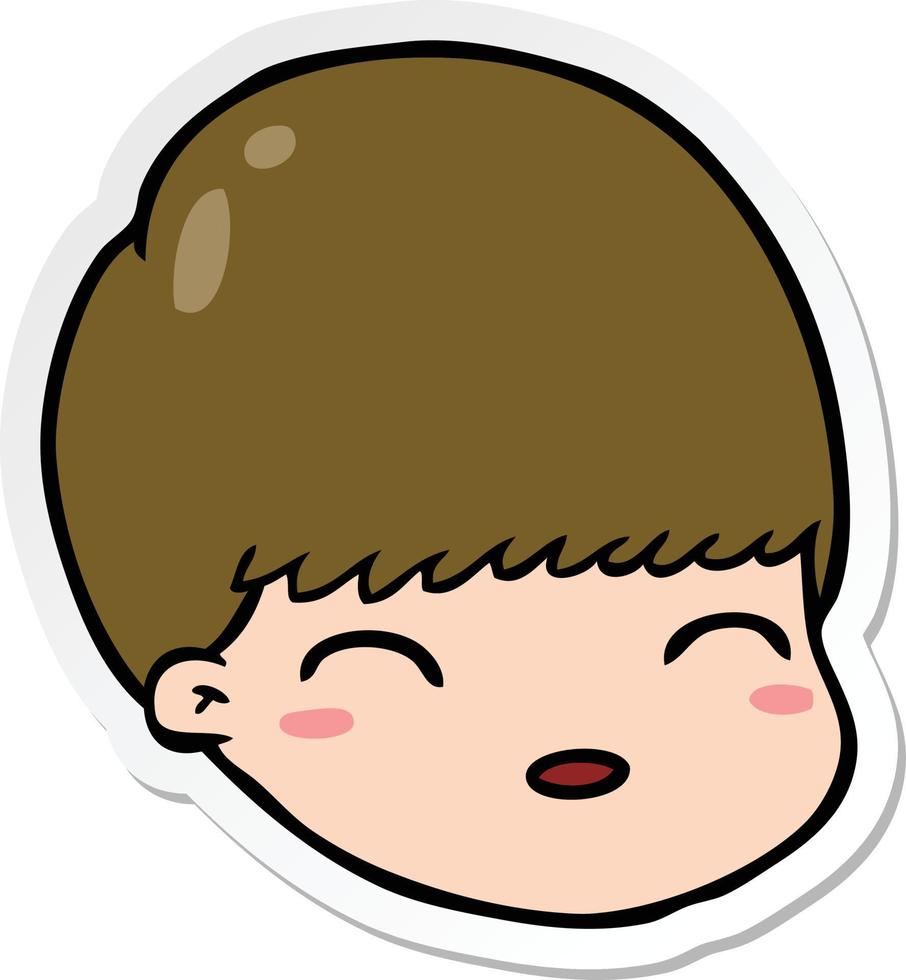 sticker of a cartoon male face vector