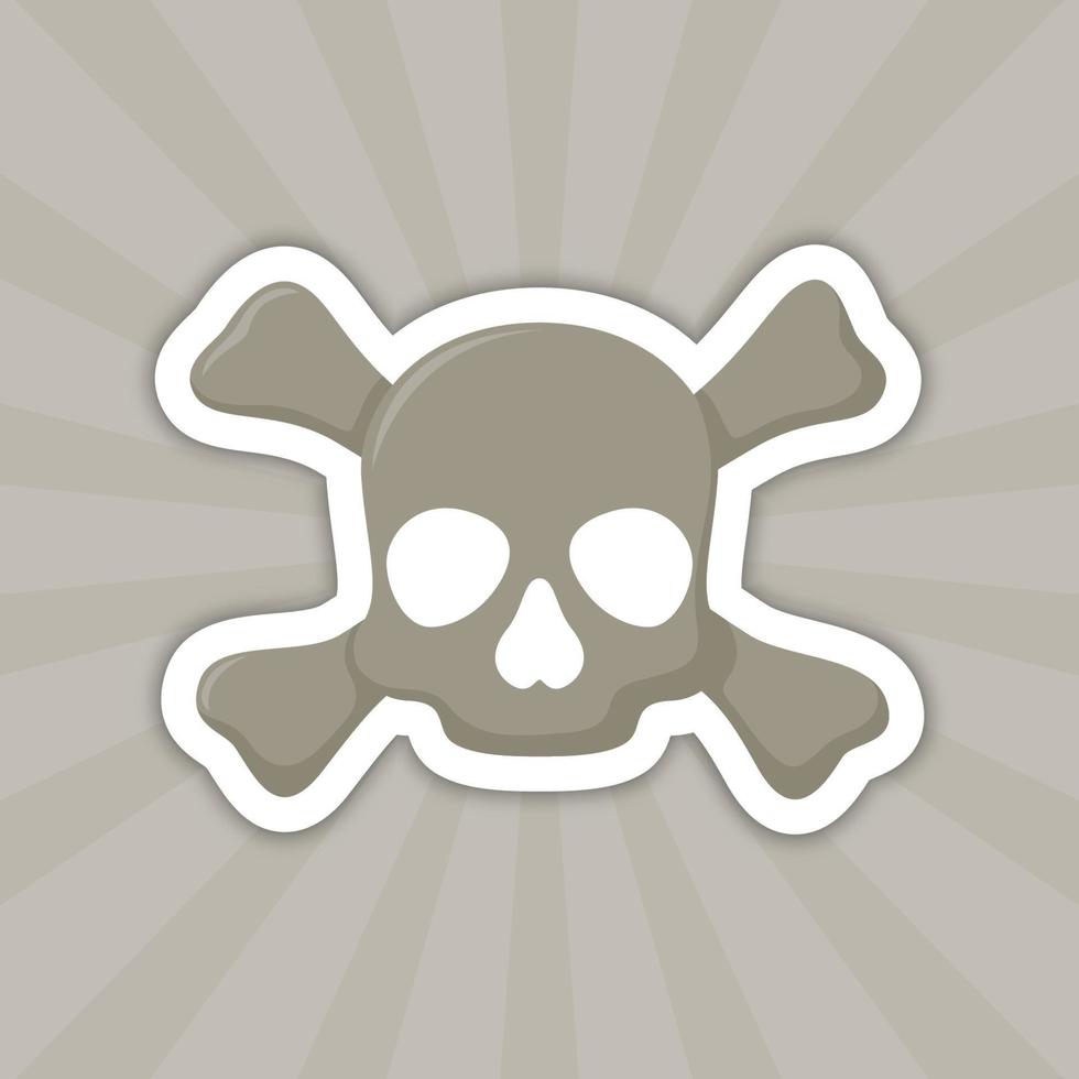 Note sticker with Skull and Crossbones, vector
