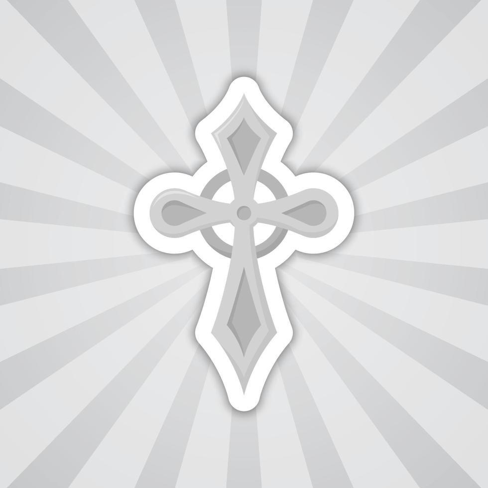 Note sticker with Christian Cross, vector