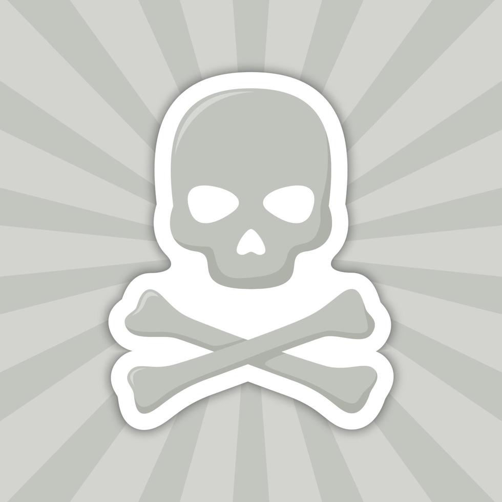 Note sticker with Skull and Crossbones, vector