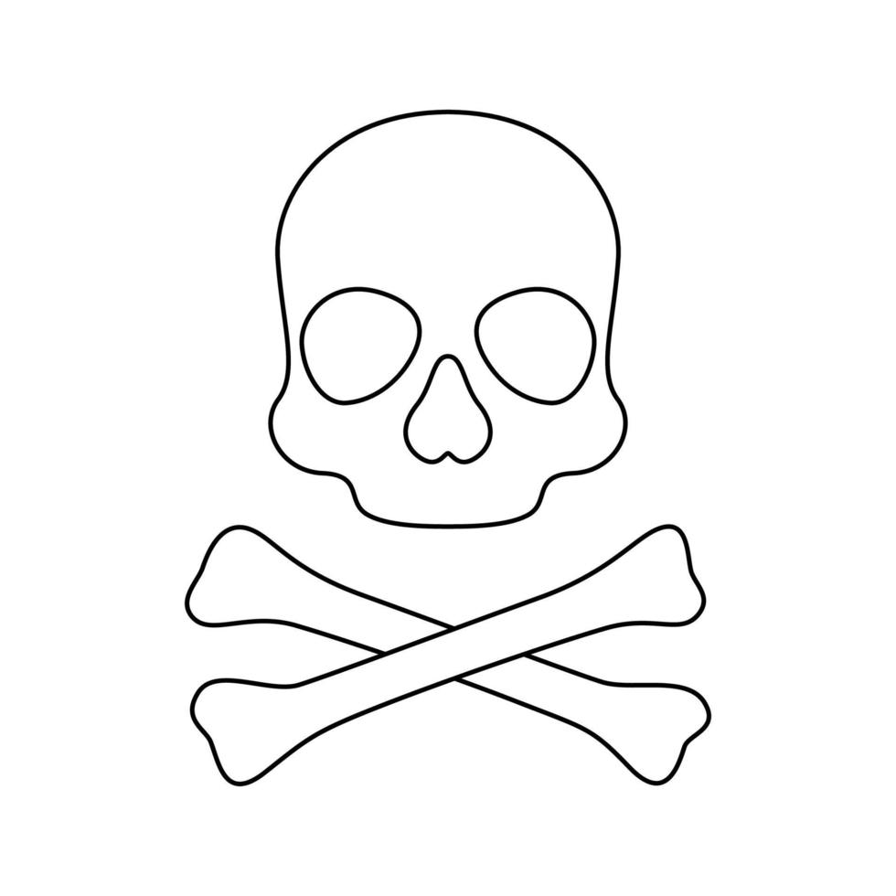 Coloring page with Skull and Crossbones for kids vector