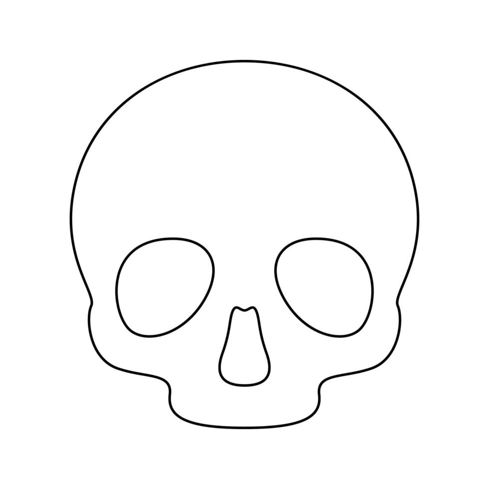 página para colorear con calavera para niños vector