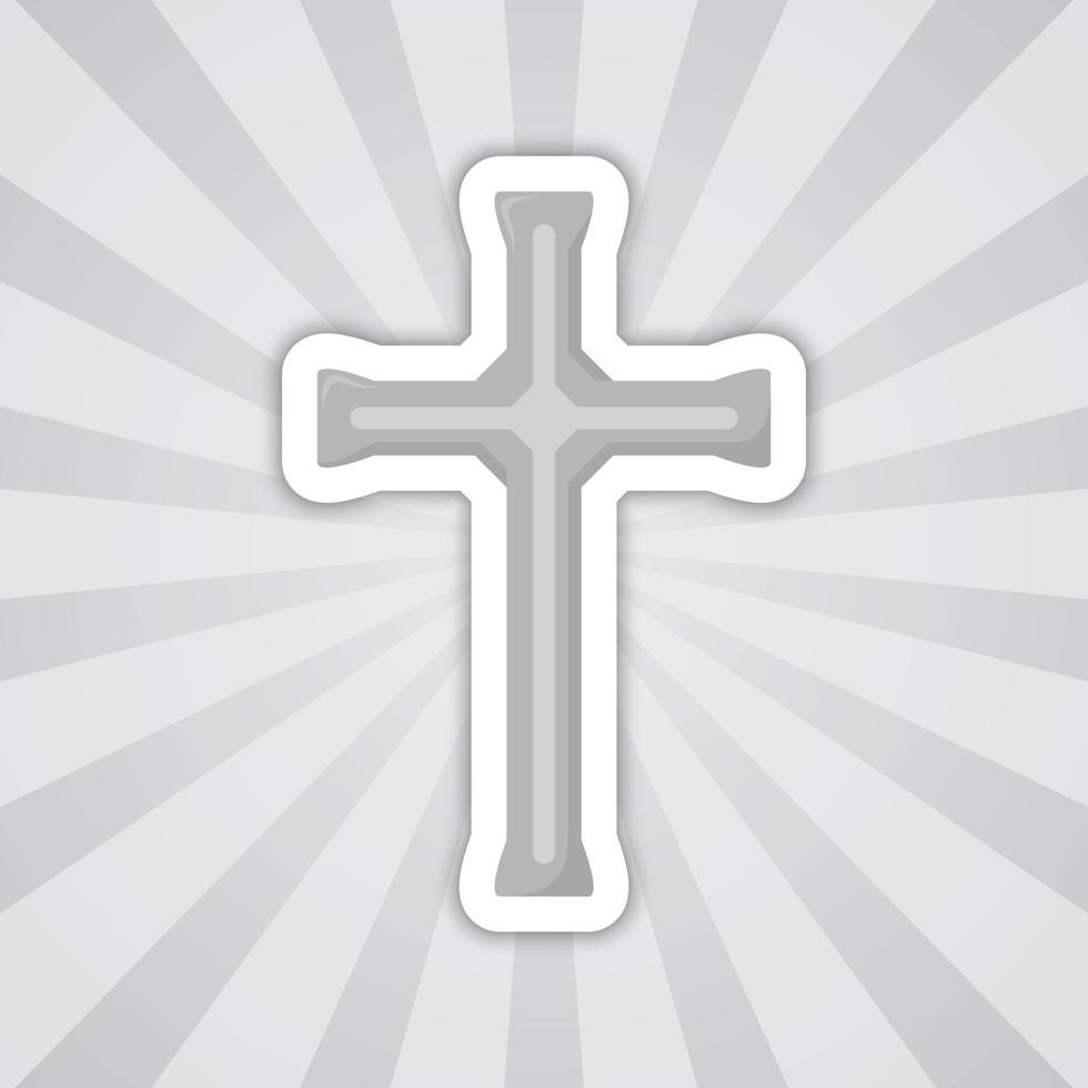 Note sticker with Christian Cross, vector