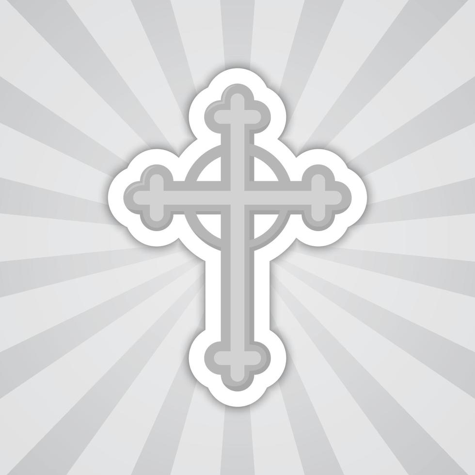 Note sticker with Christian Cross, vector