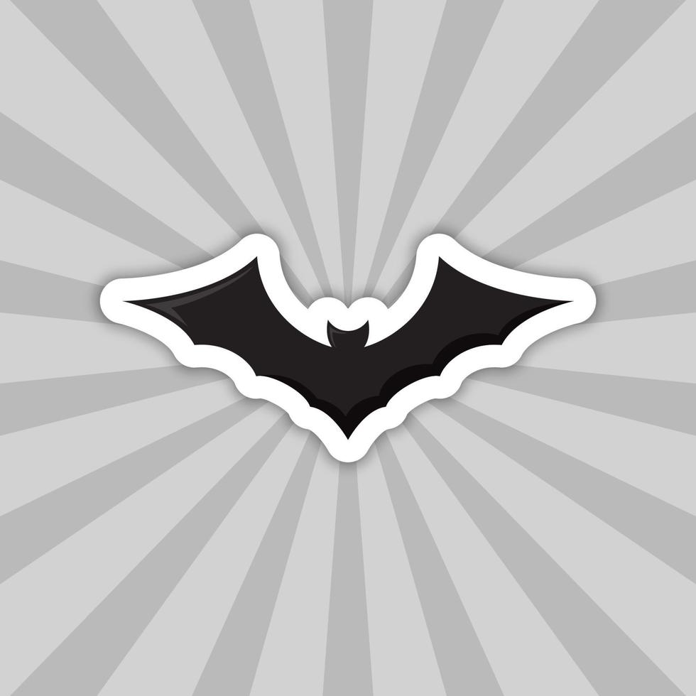 Note sticker with Bat, vector