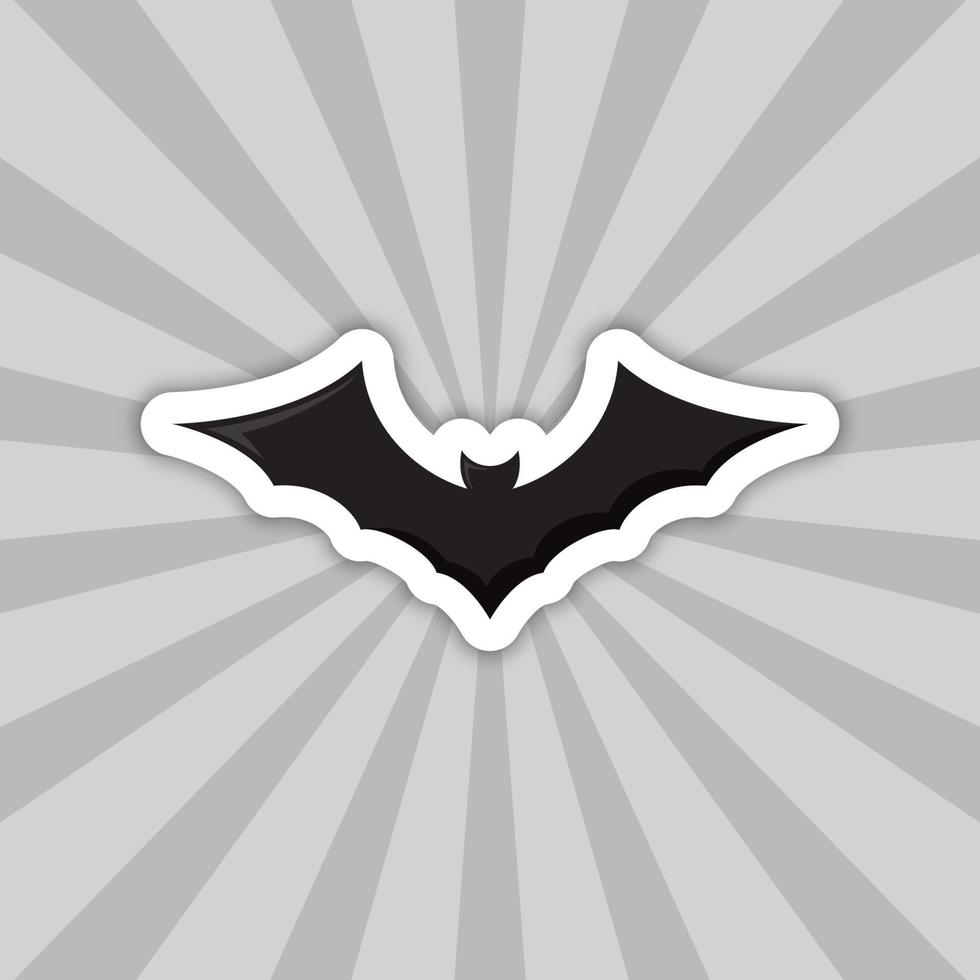 Note sticker with Bat, vector