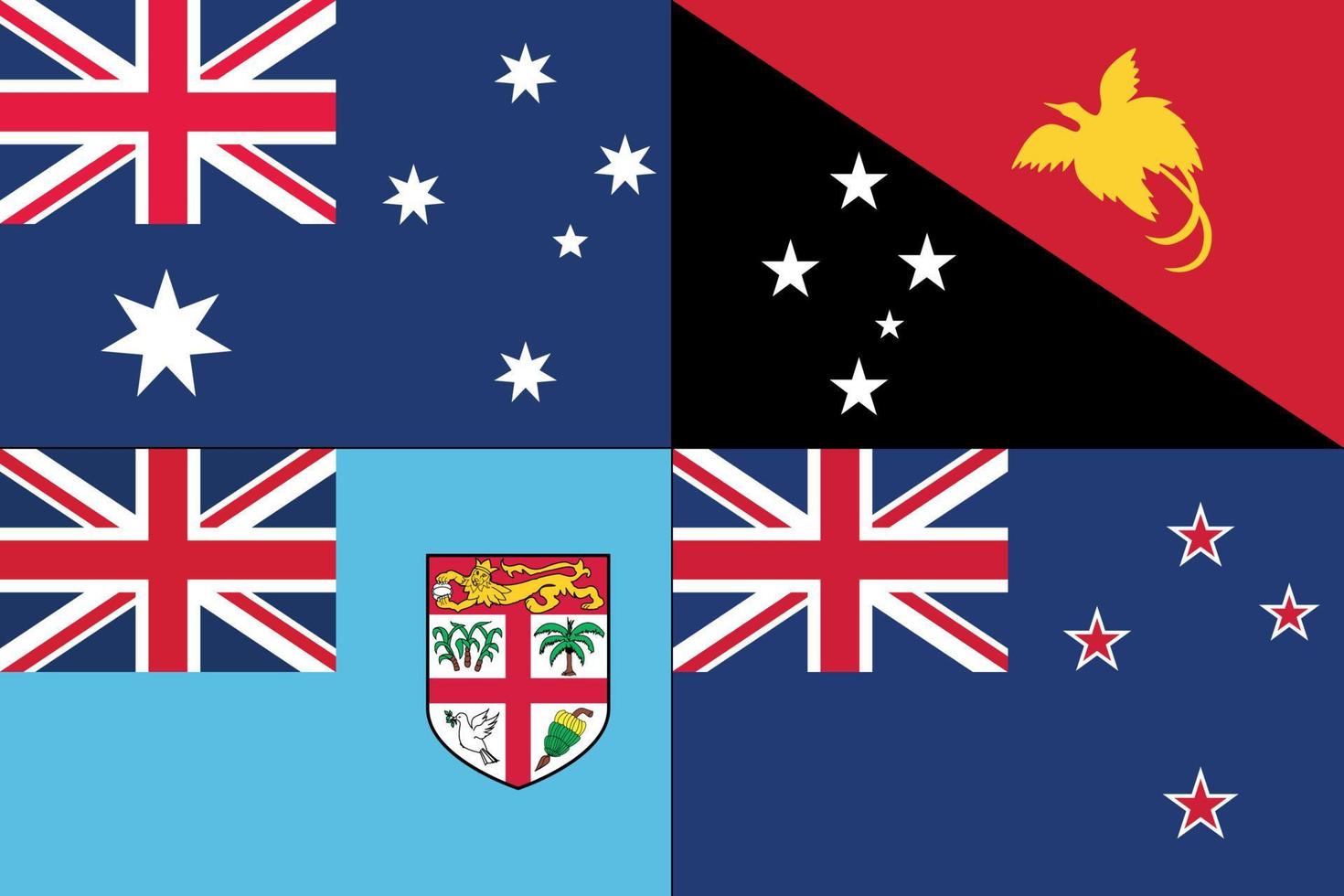ilustración vectorial del conjunto de banderas de diferentes países. vector