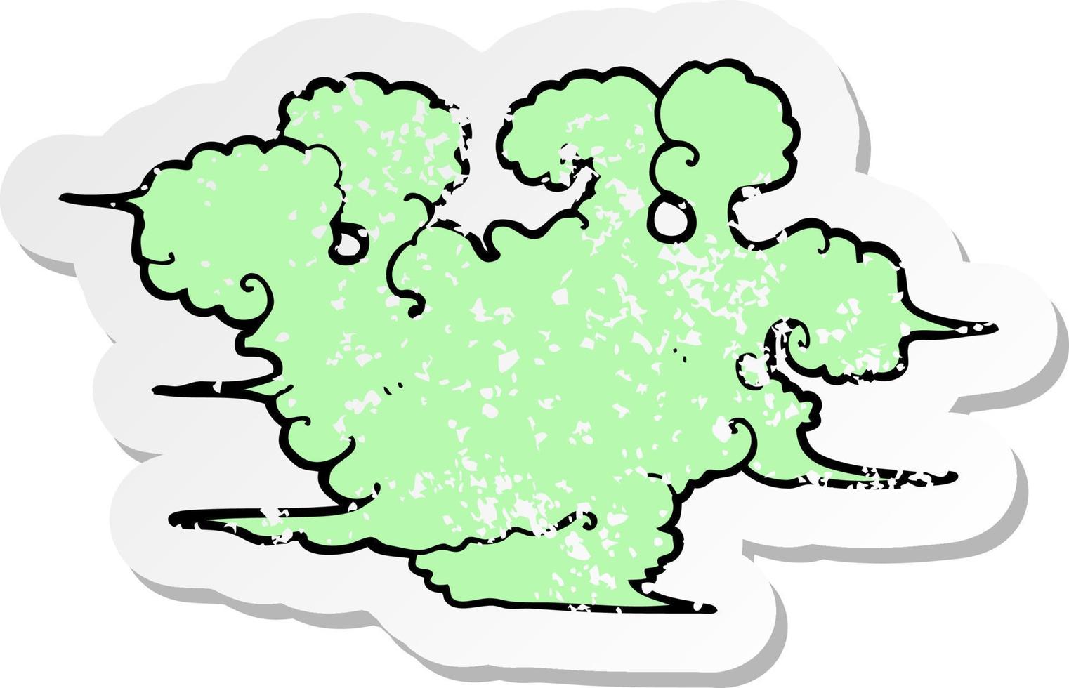 retro distressed sticker of a cartoon gas cloud vector