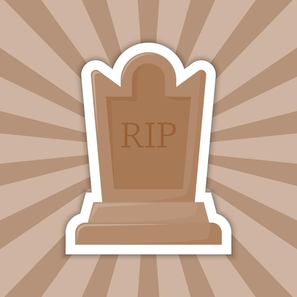 Note sticker with Tombstone, vector