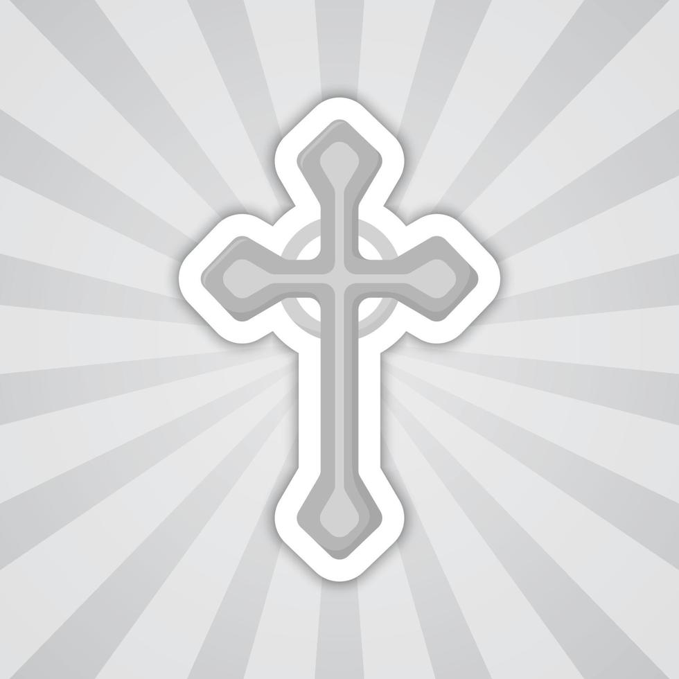 Note sticker with Christian Cross, vector